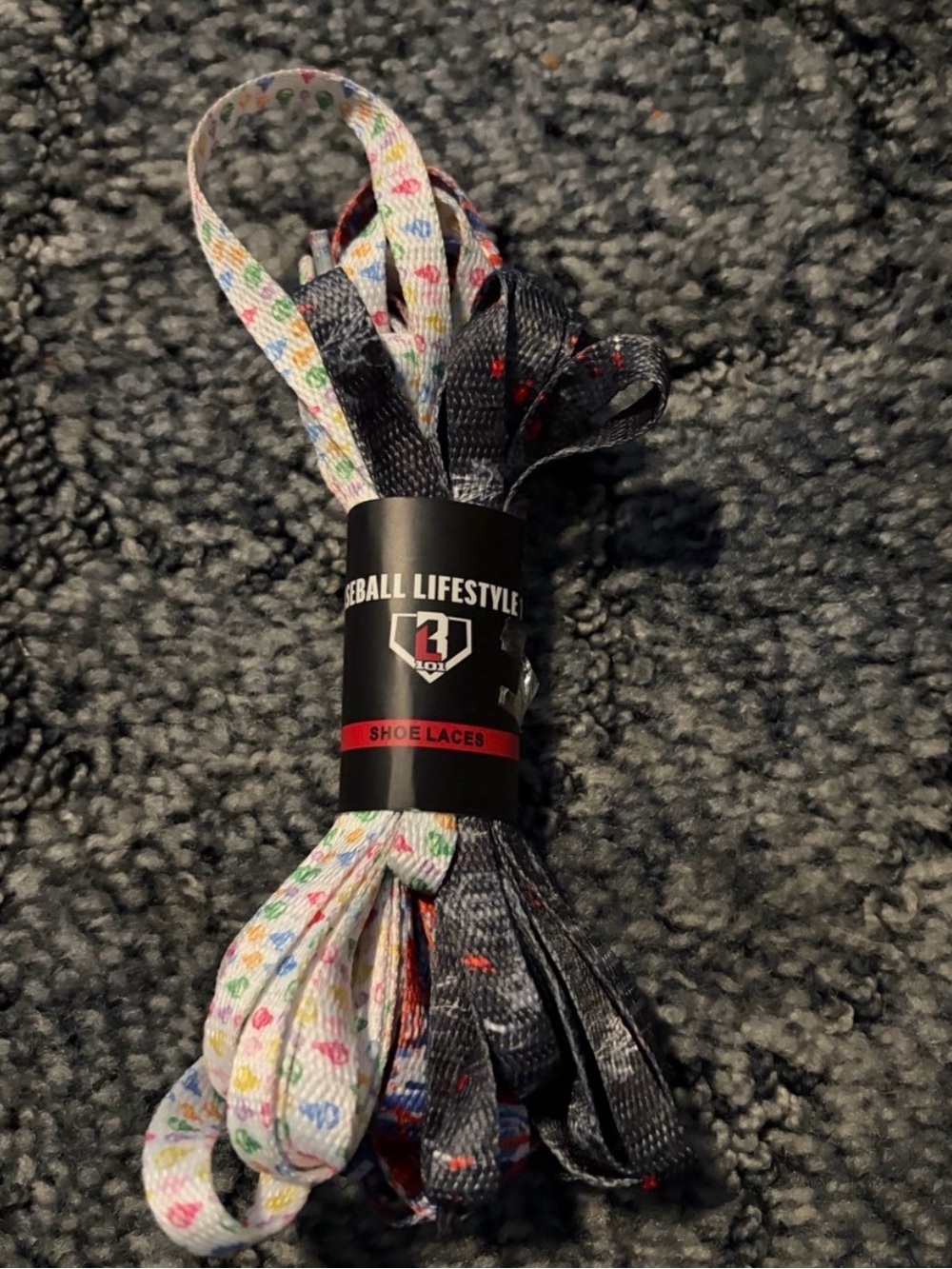 Baseball Lifestyle Kids Multicolor & Black Shoelaces